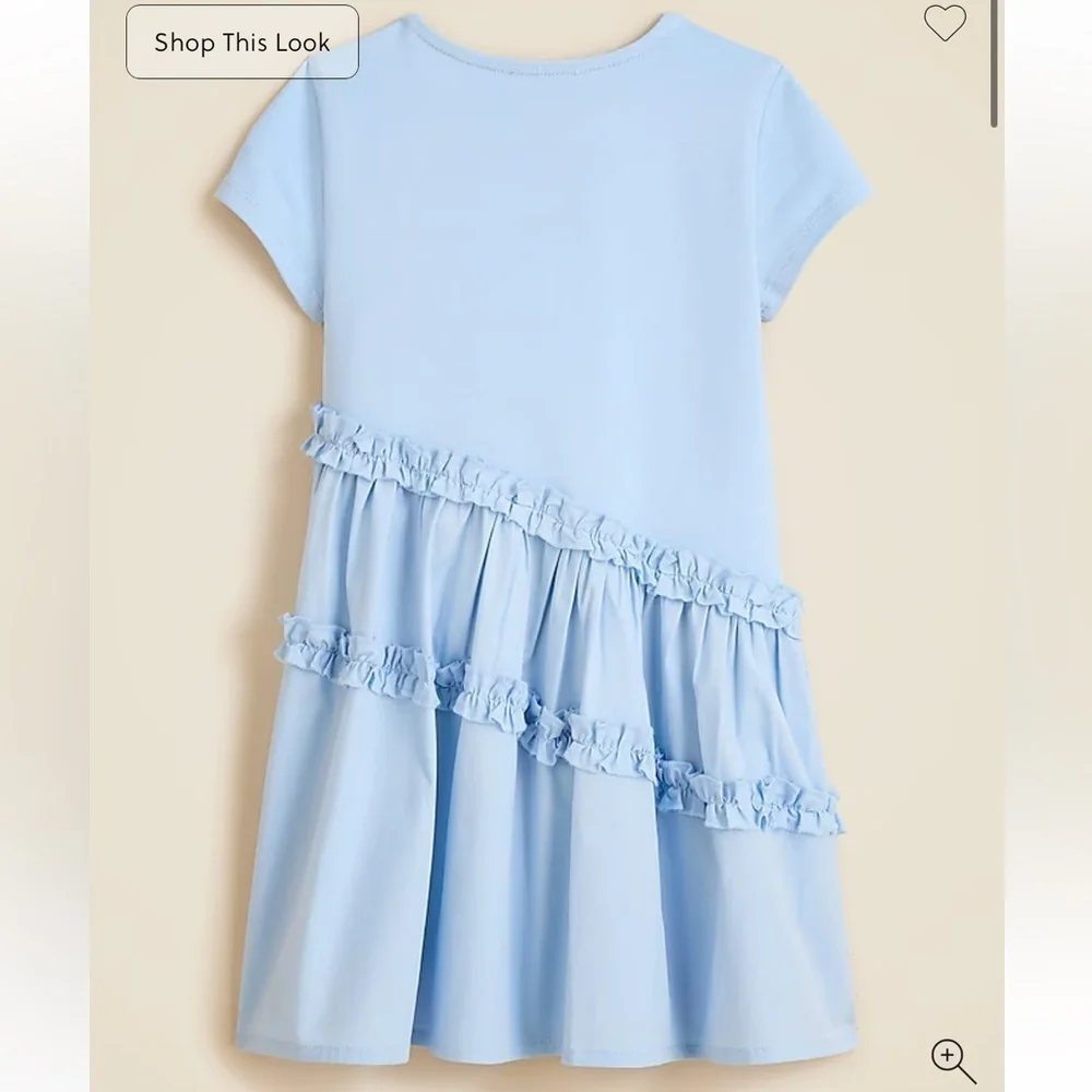 J crew Girls' asymmetrical mixy dress gentle sea